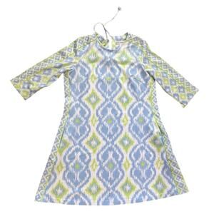 Gretchen Scott Designs Swinger Dress Kitt Ikat Periwinkle Lime Size Medium